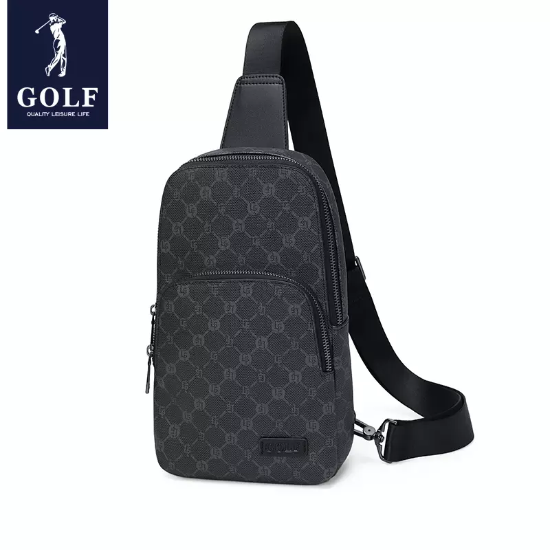 Saco de couro masculino estilingue no peito, mini sacos cruzados, pacotes anti roubo, crossbody, marca designer de luxo, golfe