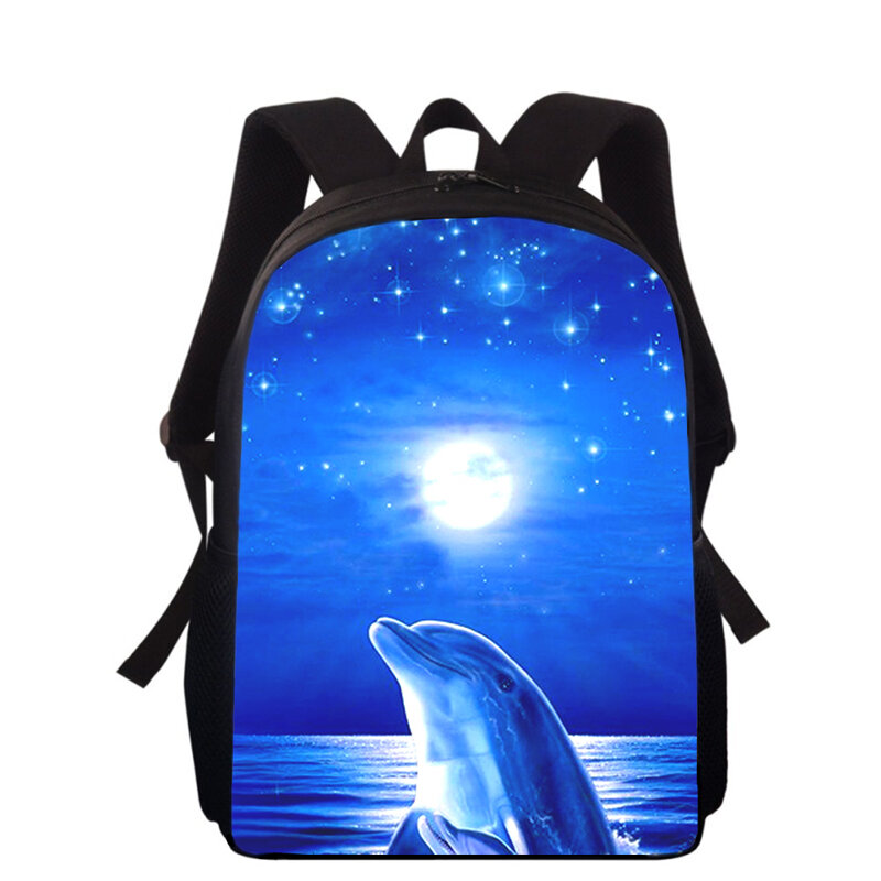 Ransel anak laki-laki perempuan, tas punggung sekolah dasar motif hewan lumba-lumba 16 "3D untuk anak laki-laki dan perempuan