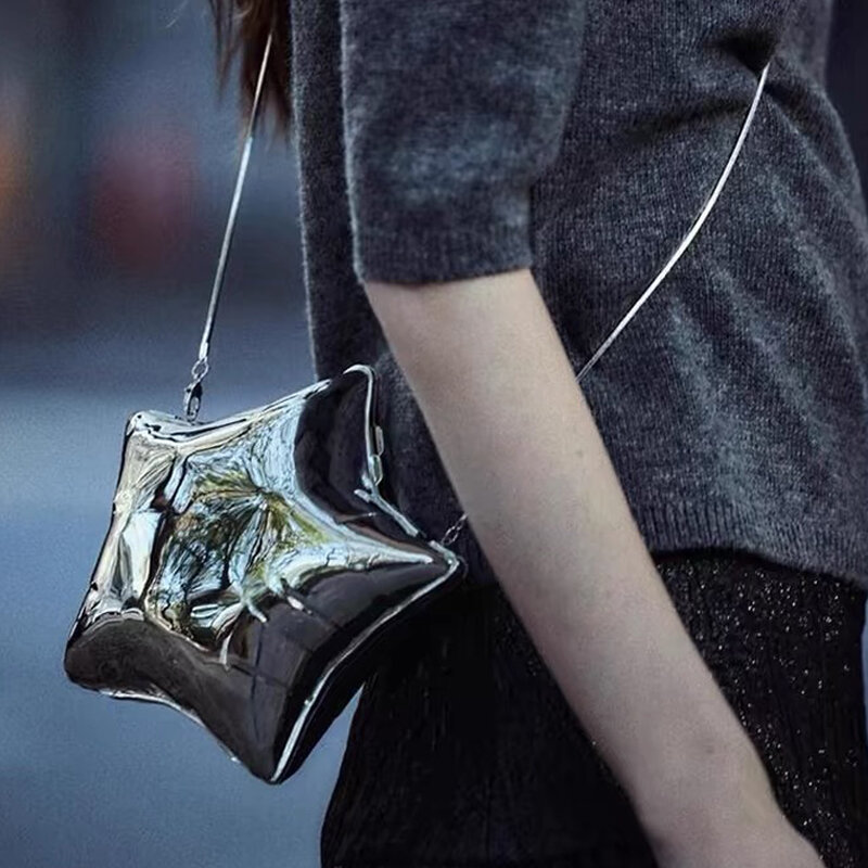 Modne akrylowe 5 w kształcie gwiazdy torby Crossbody designerskie damskie torby na ramię luksusowe srebrne wieczorowe torebki kopertówki 2024