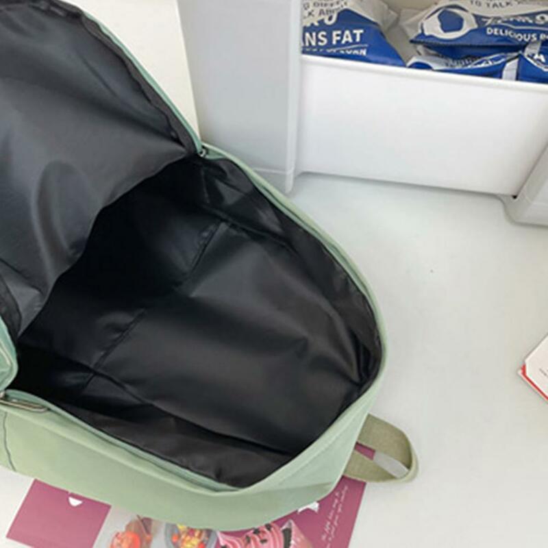 Impermeável grande capacidade simples schoolbag, rasgo-resistente bolsa de armazenamento conveniente, cor sólida, menina estudante Casual Daypack
