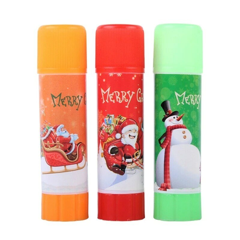 Solid Glues Sticks Washable, Fast Drying Gluesticks Christmas Stationery for Scrapbooking Card Making Gift Packing