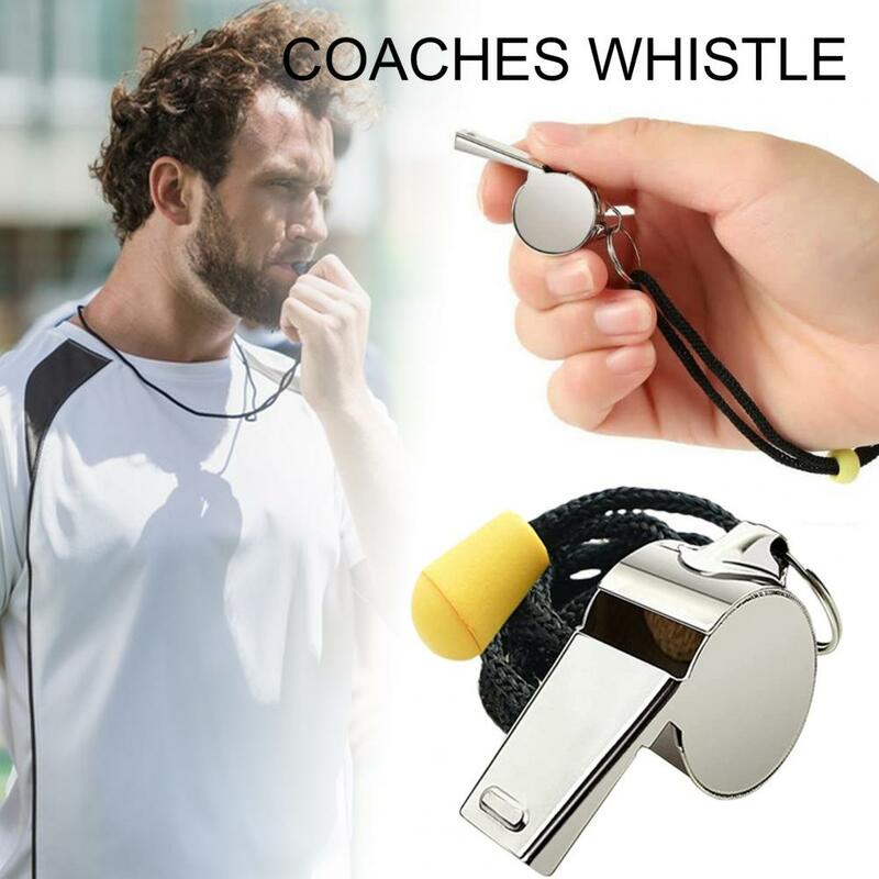 Stainless Steel Whistle Stainless Steel Coaches Referee Whistles with Lanyard Loud Crisp Sound Sports Training for Teachers