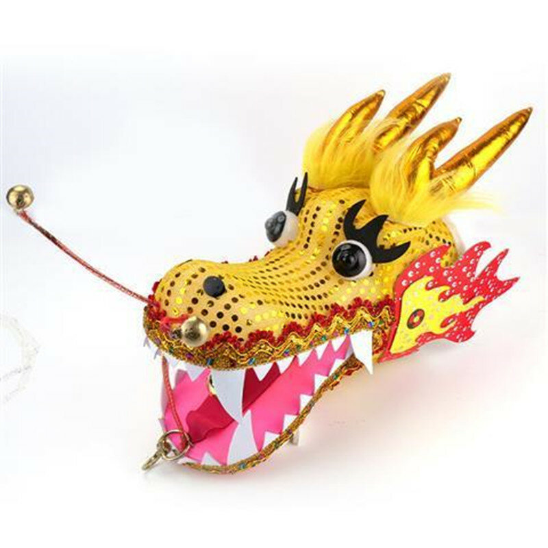 Accesorios de cabeza de dragón chino de plástico para baile cuadrado, juguetes de Fitness, rendimiento tradicional