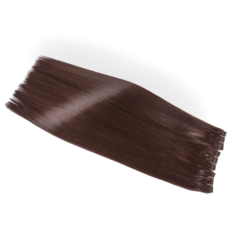 1/2/3 Piece Organic Hair Weave Bundles Long Silky Straight Hair Bundles Chocolate Brown Black Bio Fiber Hair Blend Extension