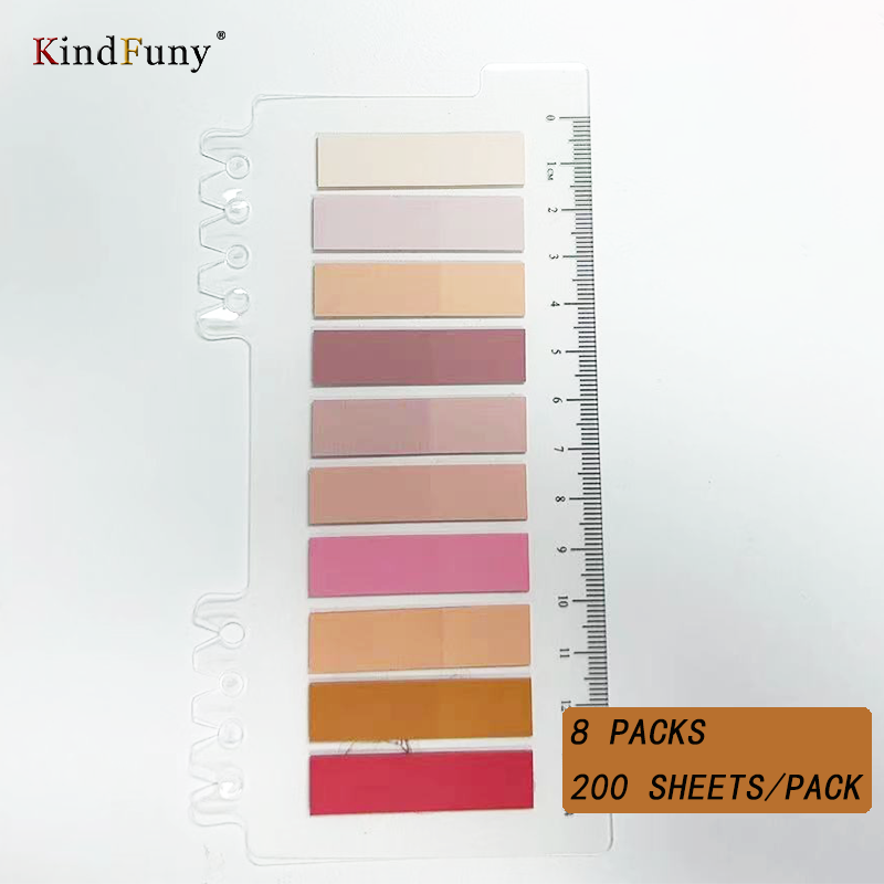 KindFuny 200Sheets Stationery Adhesive Memo Pad Sticky Notes Bookmark Marker Memo Sticker Paper Office School Supplies