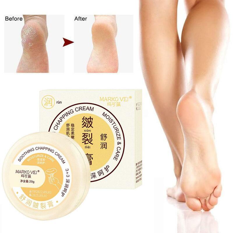 Crema antigrietas para pies, crema hidratante de invierno de 20g, reparadora efectiva para el cuidado de la piel muerta, eliminación concentrada de pies, crema suavizante B7y2