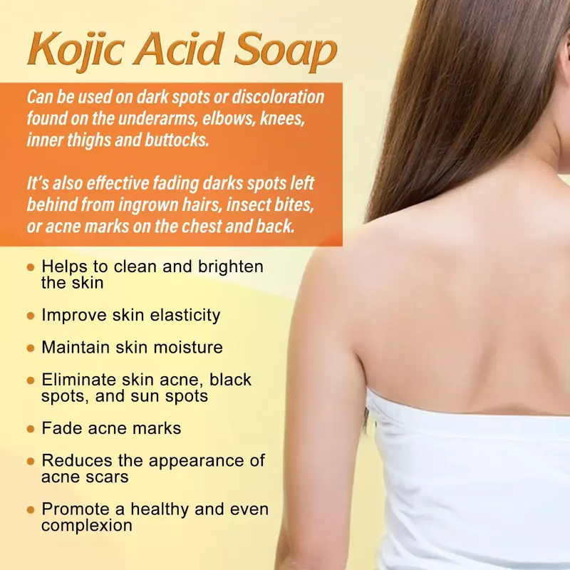 Sabonete de ácido kójico para clareamento facial e corporal, artesanal, iluminar, anti-envelhecimento, remover acne, mancha escura, hidratante, mamão original, 100g