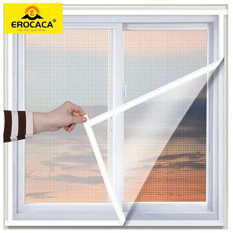 Biały moskitiery EROCACA do okien, ekrany okno na komary, siatka przeciw owadom tiul powietrza niewidoczne komary z włókna szklanego