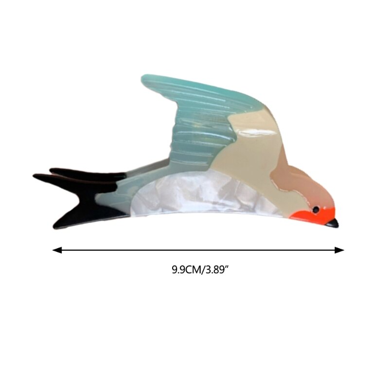 アセテート スワロー ヘア クリップ メスの鳥の顎クリップ スイート ガール カジュアル ウェア ヘッドドレス T8NB