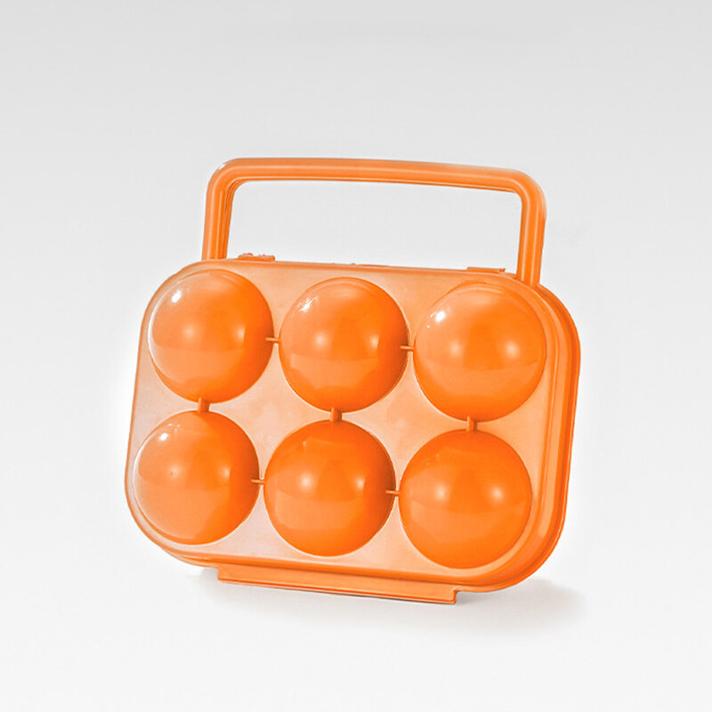 Bandeja De Ovos De Plástico Portátil, Piquenique De Acampamento Ao Ar Livre, 6 Eggs Carrier Holder, 15.5x14.6x7cm, 1Pc