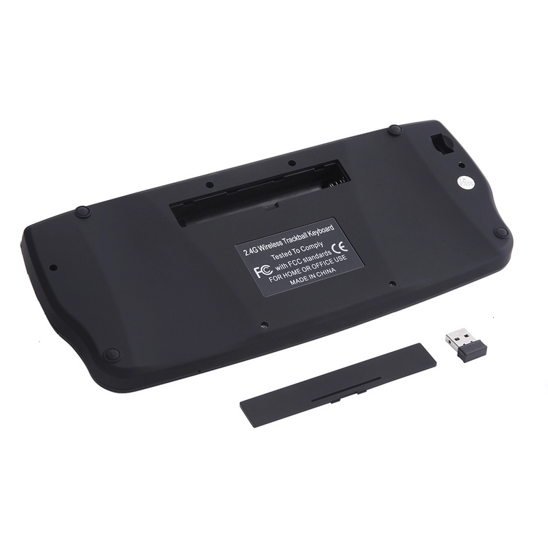 Keyboard Trackball portabel desain yang layak untuk Laptop PC multi-fungsi Trackball Mouse udara Mini 2.4G papan ketik nirkabel