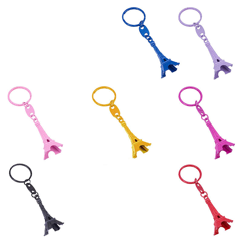 10 buah gantungan kunci Model Menara Eiffel gantungan kunci Retro Paris gantungan kunci Metal Split gantungan kunci Menara gantungan kunci