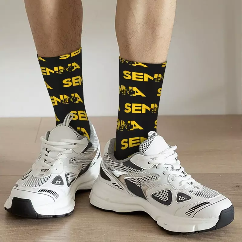 Ayrton Senna Socken Männer Frauen Polyester lustige glückliche Socken Harajuku Frühling Sommer Herbst Winter Socken Geschenke