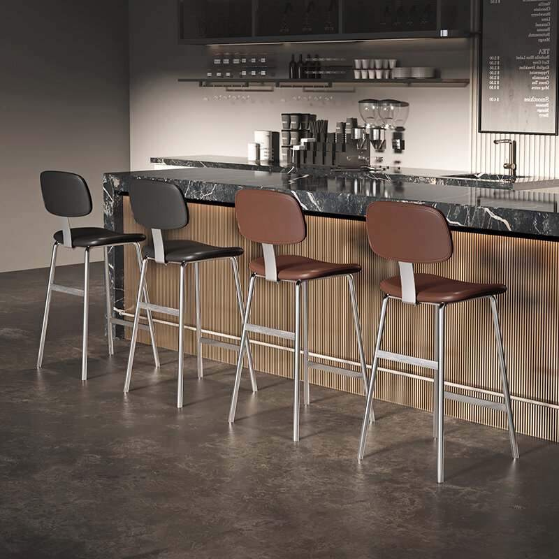 Высокие барные стулья для гостиной, металлическая Скандинавская уличная стойка, Современный барный стул, роскошная мебель для ресторана и кухни, Banqueta SR50BC