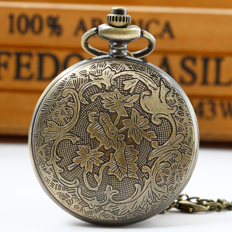 Kreatywny pająk rzeźbiony kwarcowy zegarek kieszonkowy z stary naszyjnik łańcuszkiem relogio masculino