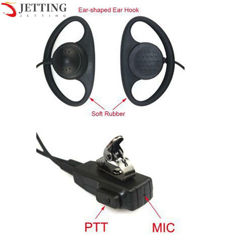 2-poliger D-förmiger Ohrhörer Headset Mikrofon Ptt Mikrofon Ohrhörer Kopfhörer für Baofeng für Kenwood für Puxing Tyt Radio einseitiger Kopfhörer