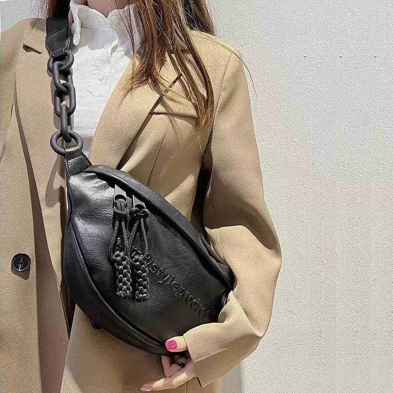 Desain merek tas dada wanita tas bahu wanita kulit untuk wanita 2024 tas sabuk baru tas pinggang wanita paket lucu Walle telepon