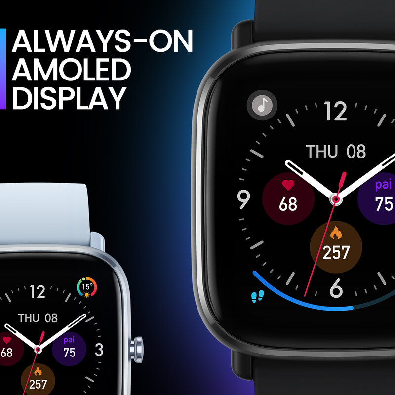 Amazfit-GTS 2 Mini New Version Smartwatch para Android e iOS, Monitoramento do sono, 68 + modos esportivos