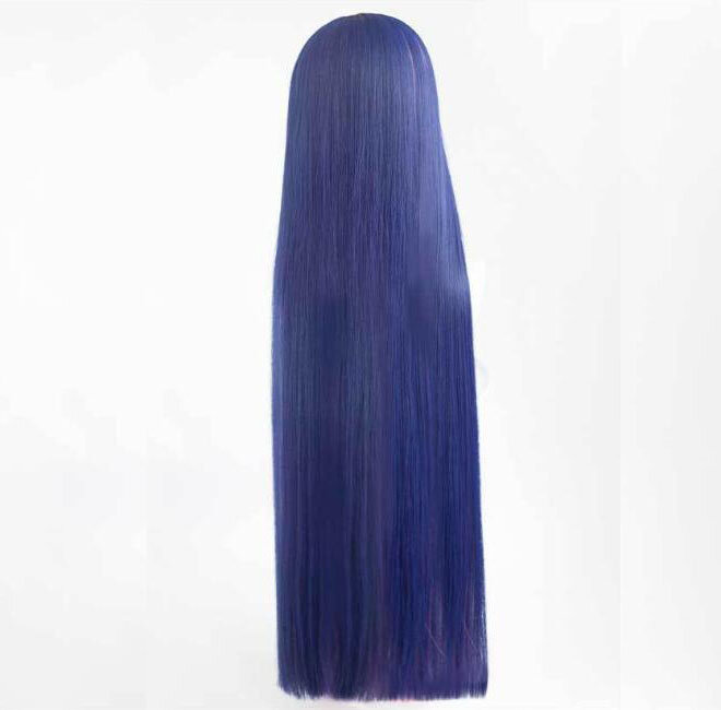 Parrucca Cosplay parrucca sintetica in fibra calza slip Anime con cintura di Garterbelt Cosplay colore sfumato federa per capelli lunghi federa per cuscino