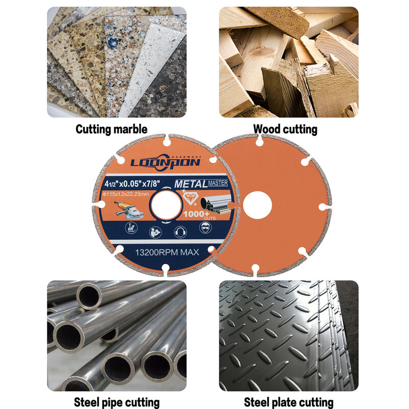 Loonpon New Diamond Cutting Disc 76mm/115mm Diamond Cutting Wheels Better Than 5000+ Metal Cutting Discs On Rebar Steel And Iron