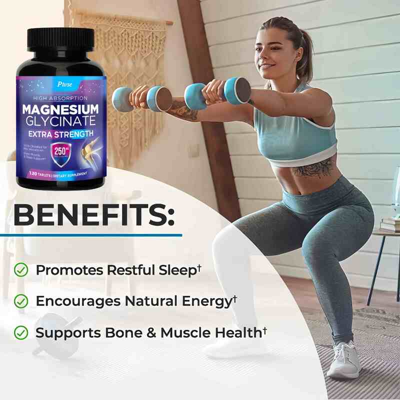 Mutsweet-cápsulas de glicinia de magnesio, 250mg, alta absorción, soporte óseo, suplemento Mineral para el cuidado de la salud, promueve los músculos