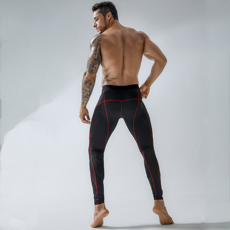 Men Gym Open Crotch Leggings Thermal Sport Elastic Crotcless Pants Basketball Train Breathable Panties Clubwear Casual Trousers