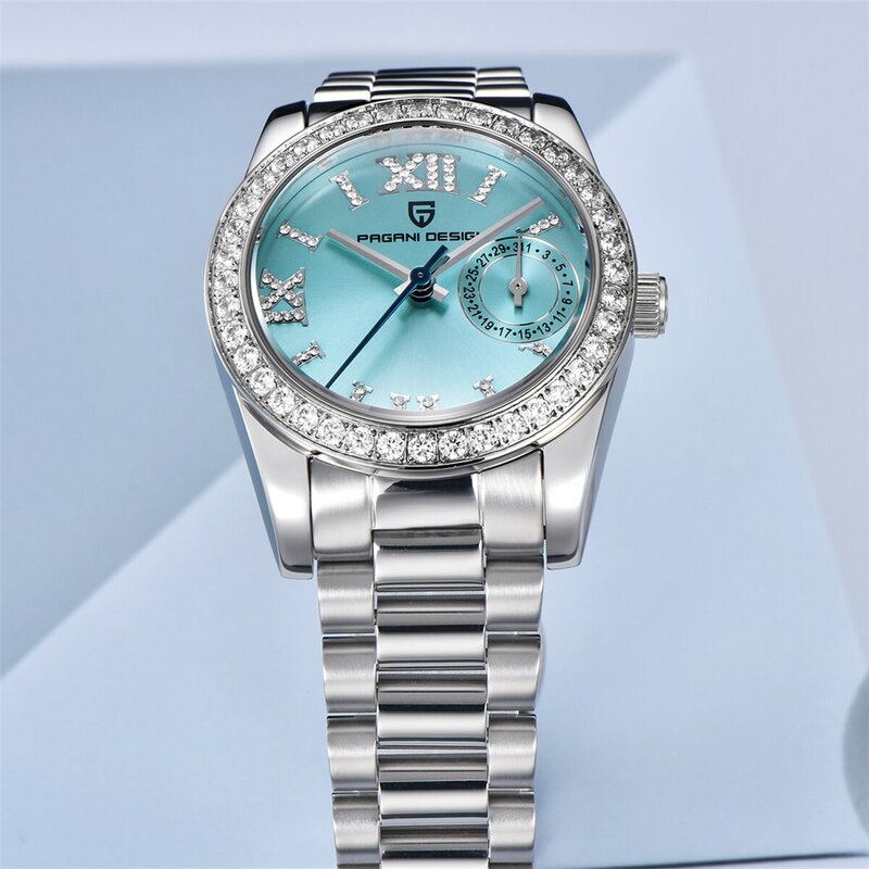 Pagani Design-Relógio de pulso feminino, relógio elegante, relógios impermeáveis, relógio safira, moda de luxo, novo, 32mm, 2024