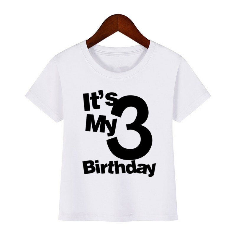 어린이 티셔츠 세트, 재미있는 5 번째 생일 티셔츠, 유아 반팔 티셔츠, 어린이 캐주얼 상의