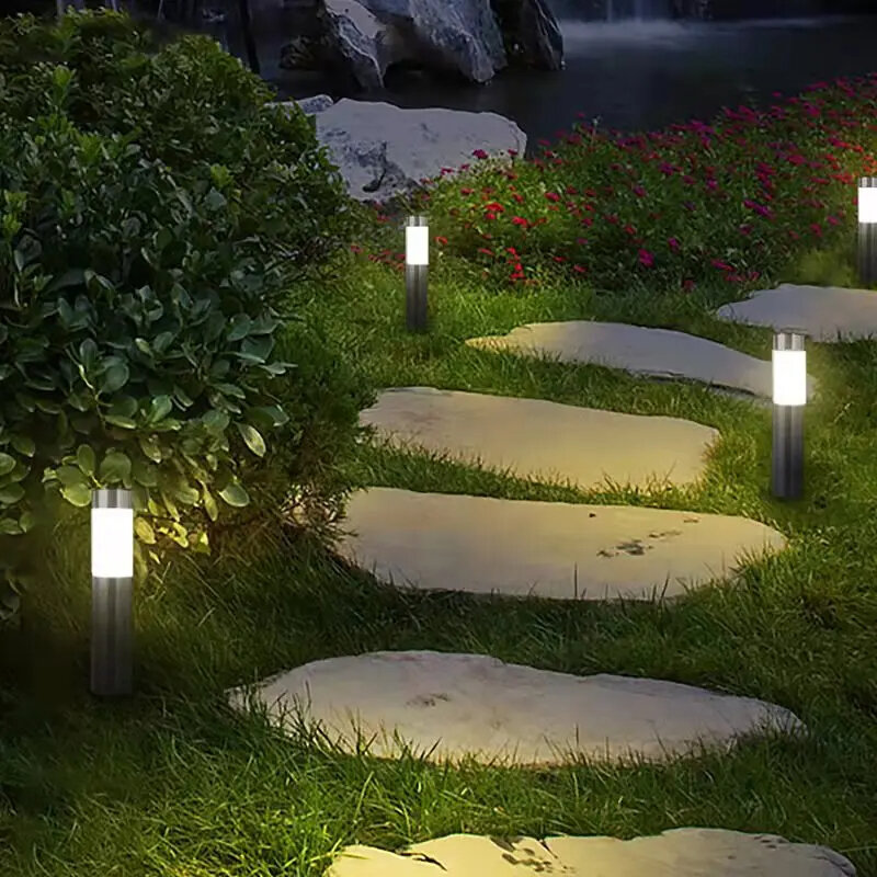 Solar Outdoor Garden Lights Cylindrical Home Waterproof LED Lighting Garden Villa Decorative Street Lamp Solar Lawn Light