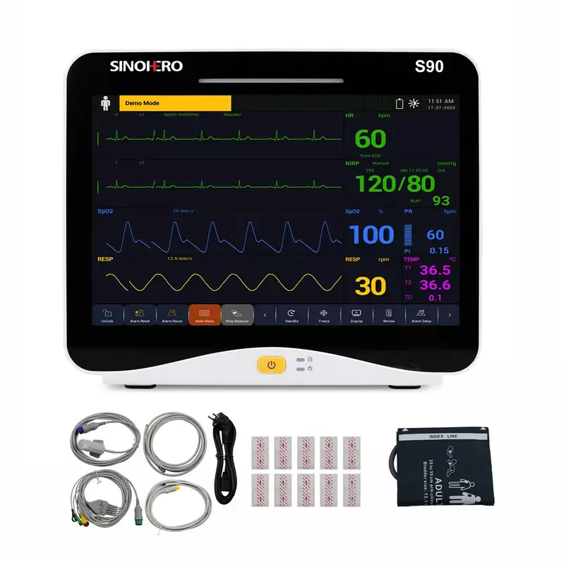 Monitor paciente do Multi-Parâmetro, NEWS90 12,1 ”tela táctil, ICU ou monitoração clínica de ECG RESP NIBP SpO2 TEMP