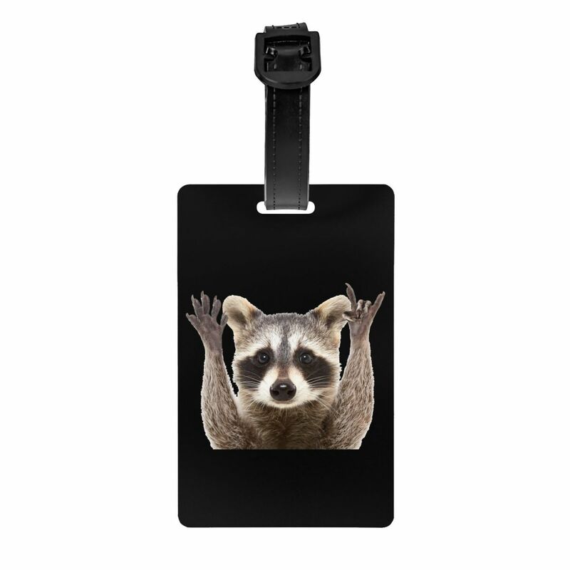 Custom Raccoon Luggage Tag for Suitcases Fashion Baggage Tags Privacy Cover ID Label