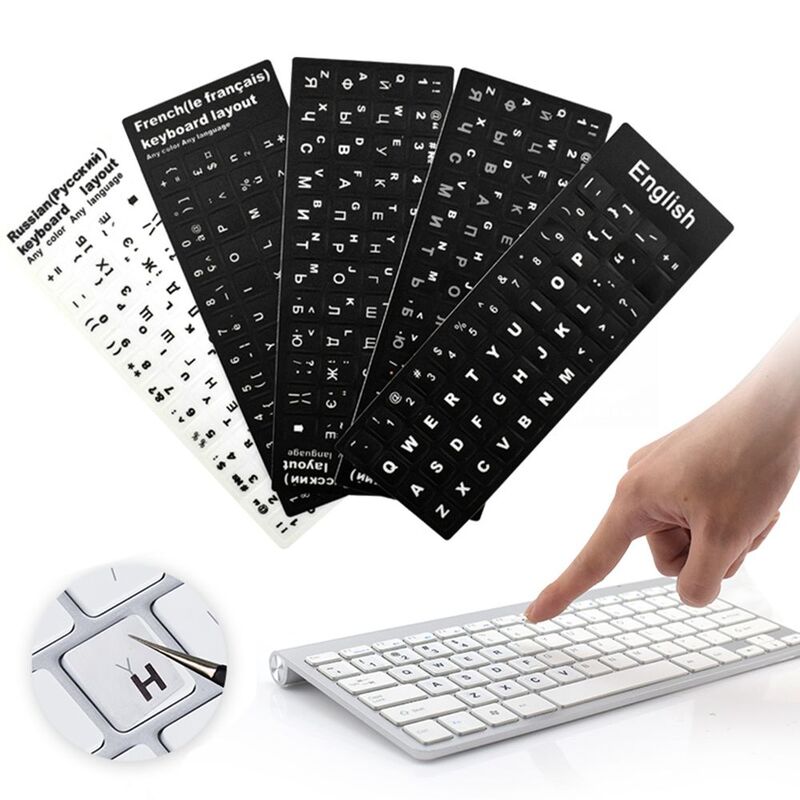 Verschleiß feste Tastatur aufkleber Spanisch/Englisch/Russisch/Deutsch/Arabisch/Italienisch/Japanisch Buchstaben ersatz für Laptop-PC