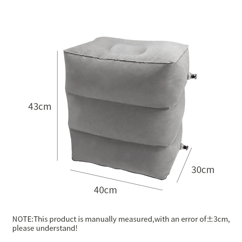 3 Layers Inflatable Travel Foot Rest Pillow Airplane Train Car Foot Rest Cushion Like Storage Bag & Dust Cover Inflatable Pillow