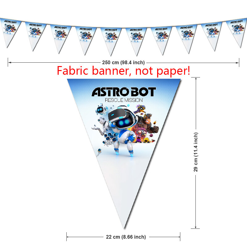 ASTRO BOT Birthday Party Decorations Game Theme Supplys Banner Cups Plates for Kids