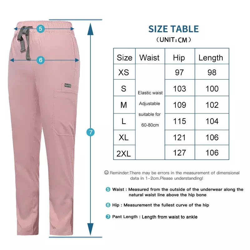 High Quality Solid Color Elasticity Nursing Scrubs Trousers Pet Clinic Nurse Working Pants Medical Bottoms Hospital Doctor Pants