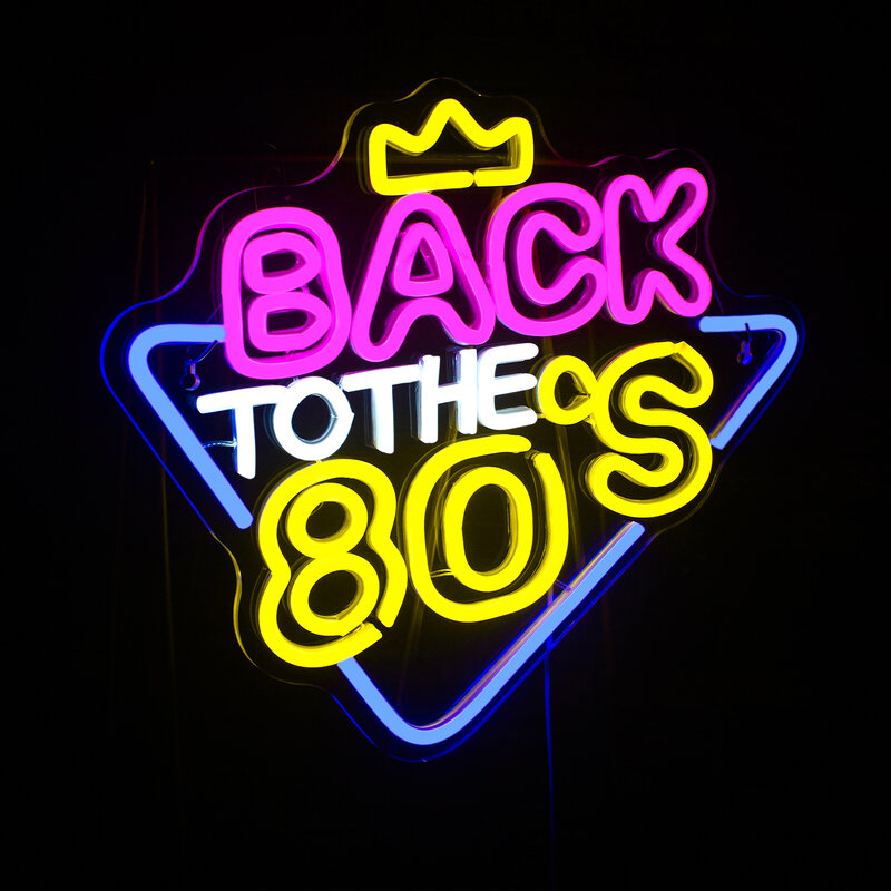 백 투 더 80 년대 네온 사인 벽 장식 레트로 LED 조명, 홈 바 파티 침실 게이머 룸 장식 액세서리, 라이트 업 램프