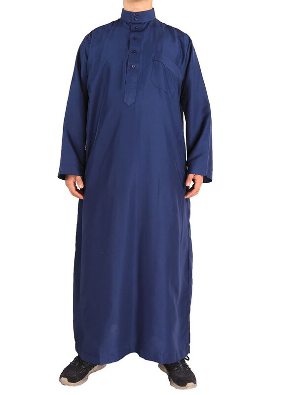 Homens Bordados Longo Robe Kaftan, Eid, Muçulmano, Jubba, Thobe, Arábia Saudita, Abaya, Dubai, Árabe, Turquia, Vestuário Islâmico