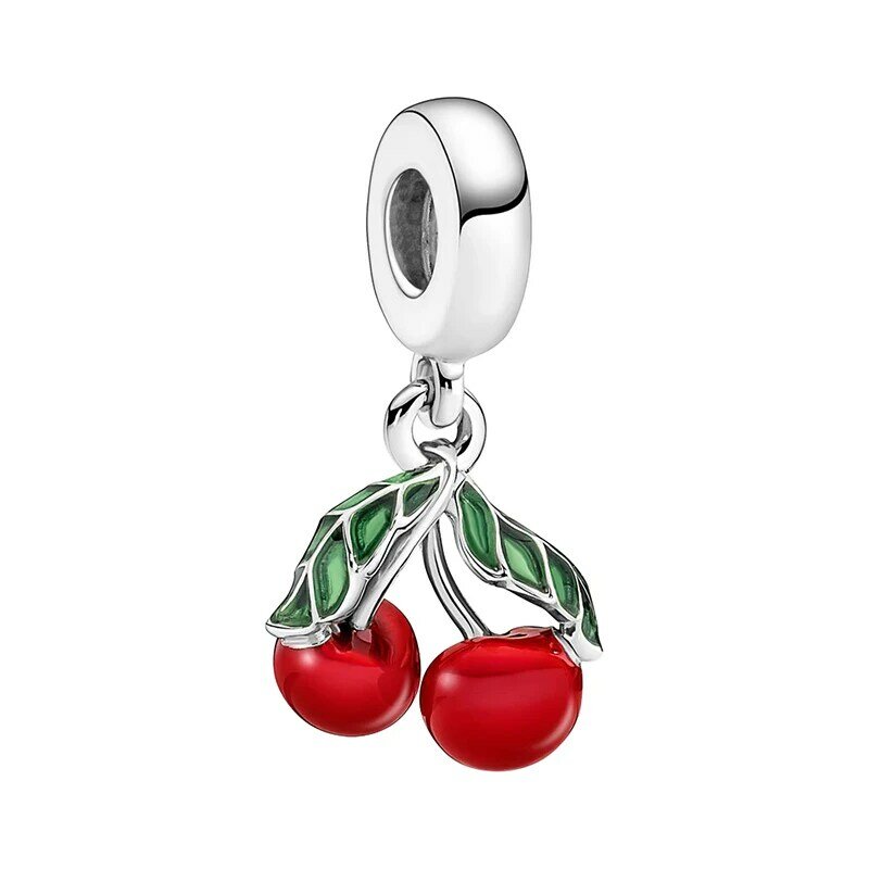 New Apple Cherry Watermelon Pineapple Lemon Orange Fruit Series Beads Fit Original Pandora Charms Silver Color Bracelet Jewelry
