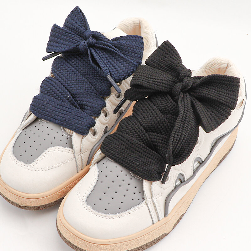 1 Paar neue Turnschuhe flache Schnürsenkel Mode Seil Schnürsenkel 2,5 cm breitere Schnürsenkel für Schuhe 120/140/160cm Schuhe Zubehör