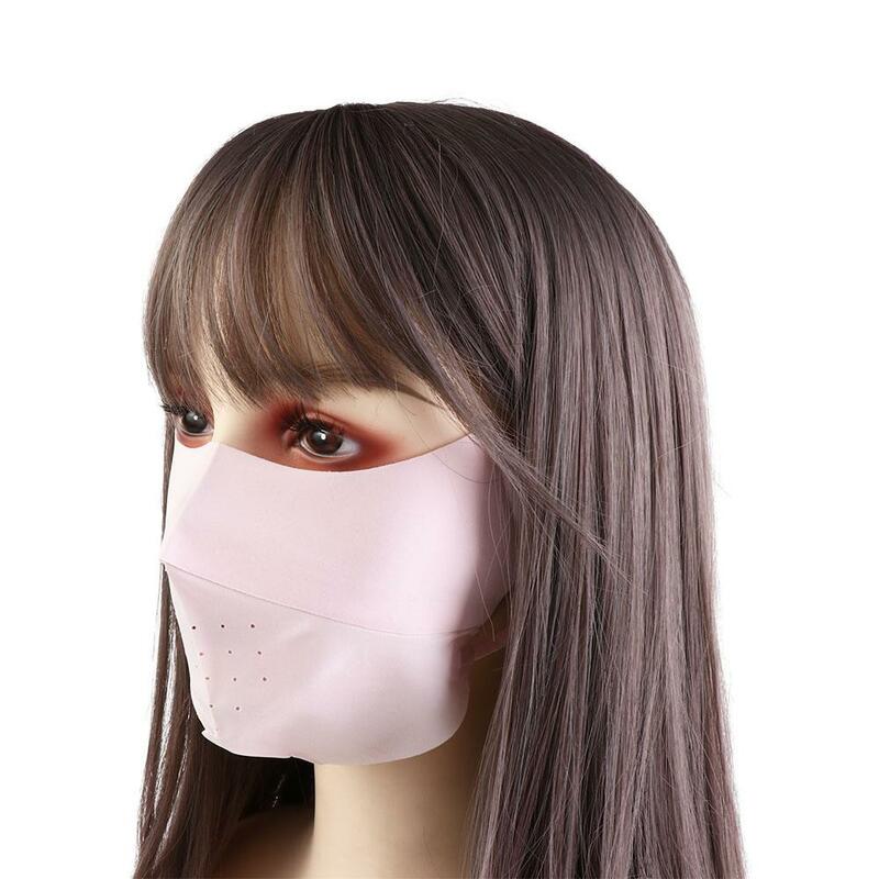 Mascarilla Anti-UV de seda de hielo para correr, máscara deportiva para conducir, protección facial, protector solar