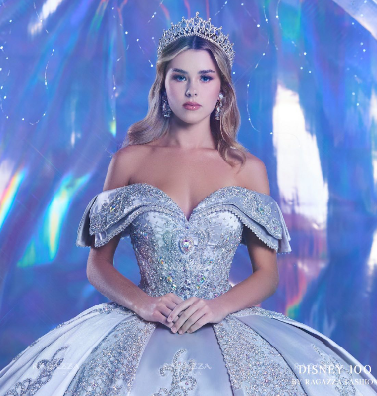 Princesa cintilante Silver Quinceanera Vestido, Vestido sem alças, querida Cristal, Diamante frisado, Luxuoso, 16, 2024