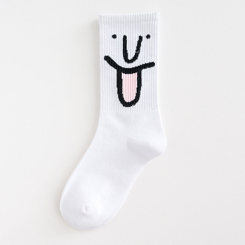 Носки компрессионные унисекс, модные креативные спортивные дышащие теплые длинные зимние носки-трубы с изображением аниме лица, смешные в стиле Харадзюку
