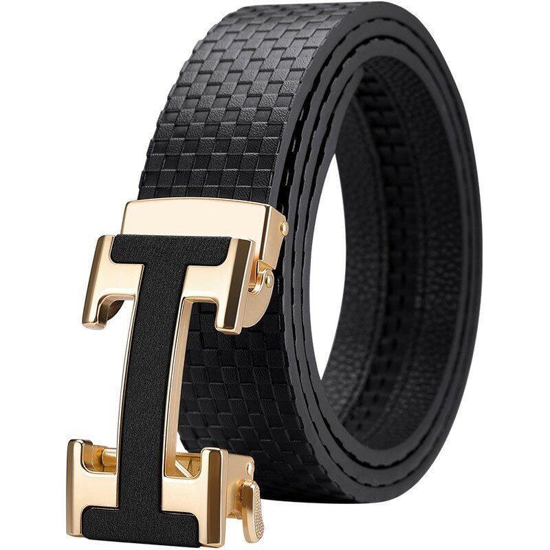 WILLIAMPOLO-Cinturón de marca famosa para hombre, cinturones de cuero de vaca de lujo genuino de alta calidad, correa de Metal para hombre, hebilla automática de moda