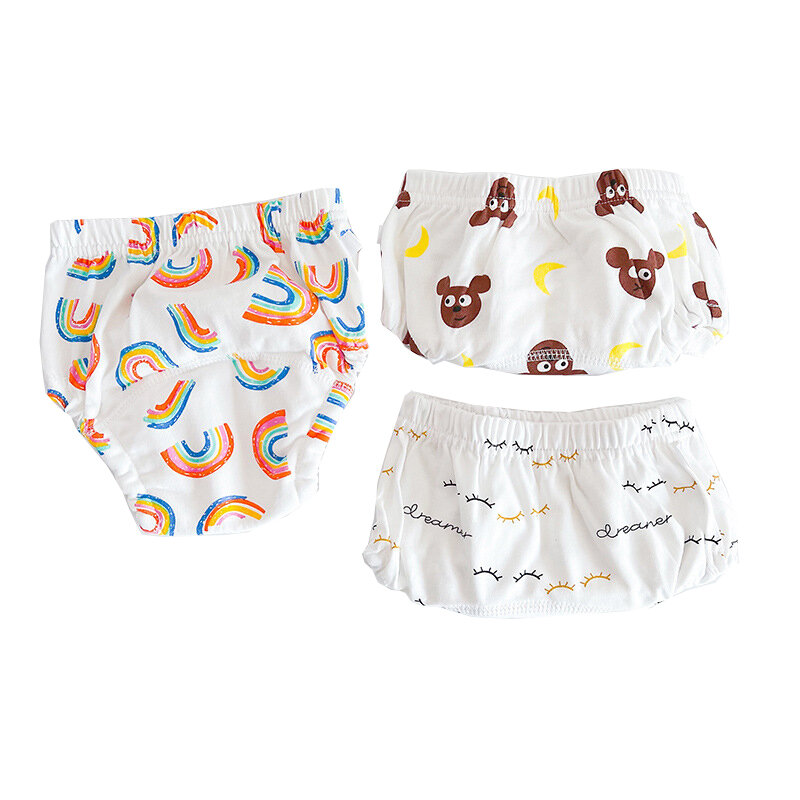 3 Pieces/lot Baby Training Pants 6 Layers Bebe Cloth Diaper Reusable Washable Cotton Elastic Waist Cloth Diapers 8-18KG Nappy