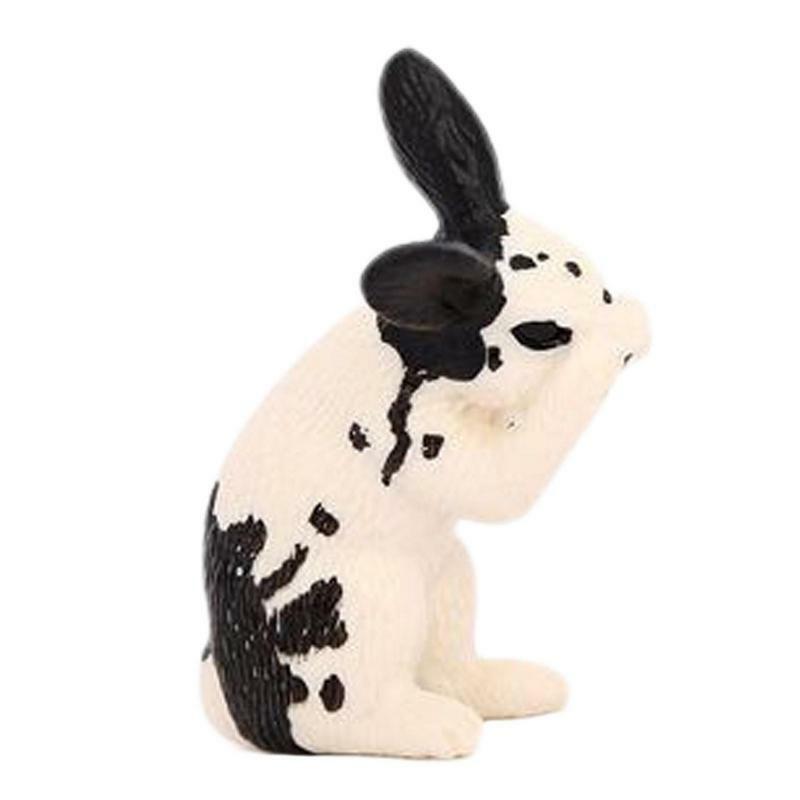 Coniglio pasquale figura giocattolo Mini coniglietto figura giocattoli animali realistici 3D Playset decorazioni per torte forniture per feste di compleanno torta