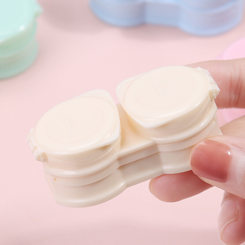 1PC New Style Macarons Clamshell Portable Contact Lens Box For Women Travel Contact Lenses Beauty Pupil Storage Box
