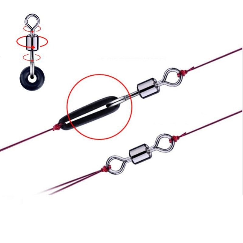 Pendurado lantejoulas Pesca Tackle Tool, abertura giratória, anel giratório, rolamento giratório, forma 8, conector de pesca