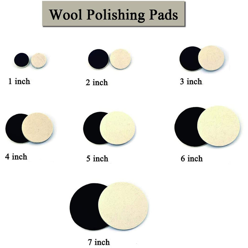 1pc Wool Felt Polishing Pad Grinding Wheel 1-7inch Mop Pad For Car Polisher Drill Bit Adapter Electric Polishing Machine Tool