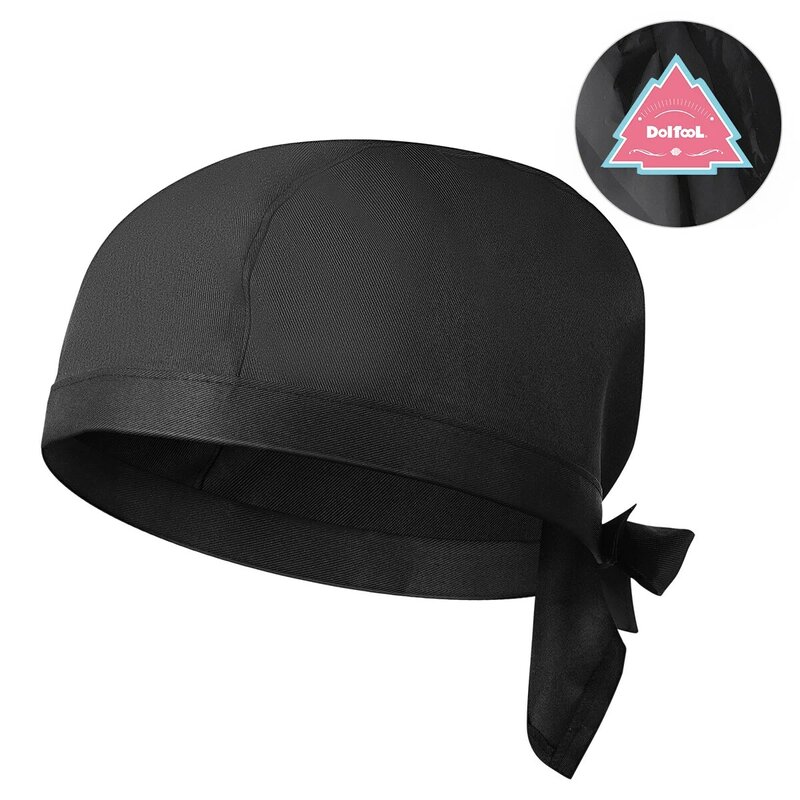 DOITOOL Caps For Men cameriere uniforme cappello da forno ristorante cuoco cappello da lavoro (nero)
