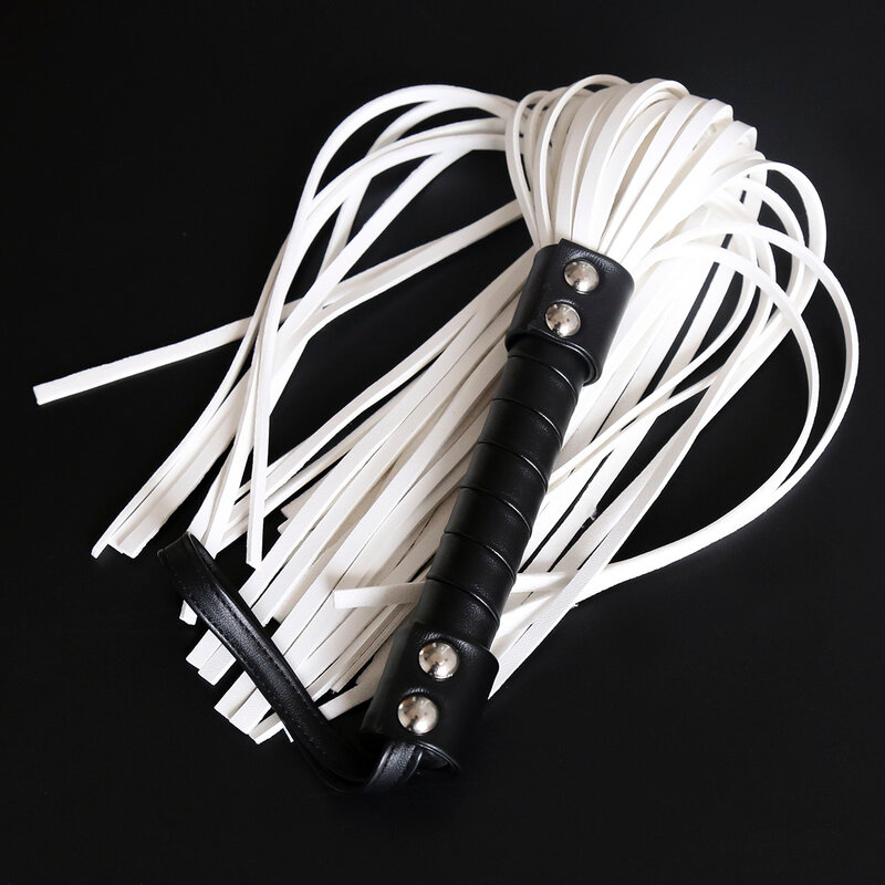 2023 New Premium White PU Leather Horse whips for Horse Training, PU Leather Handle with Wrist Strap